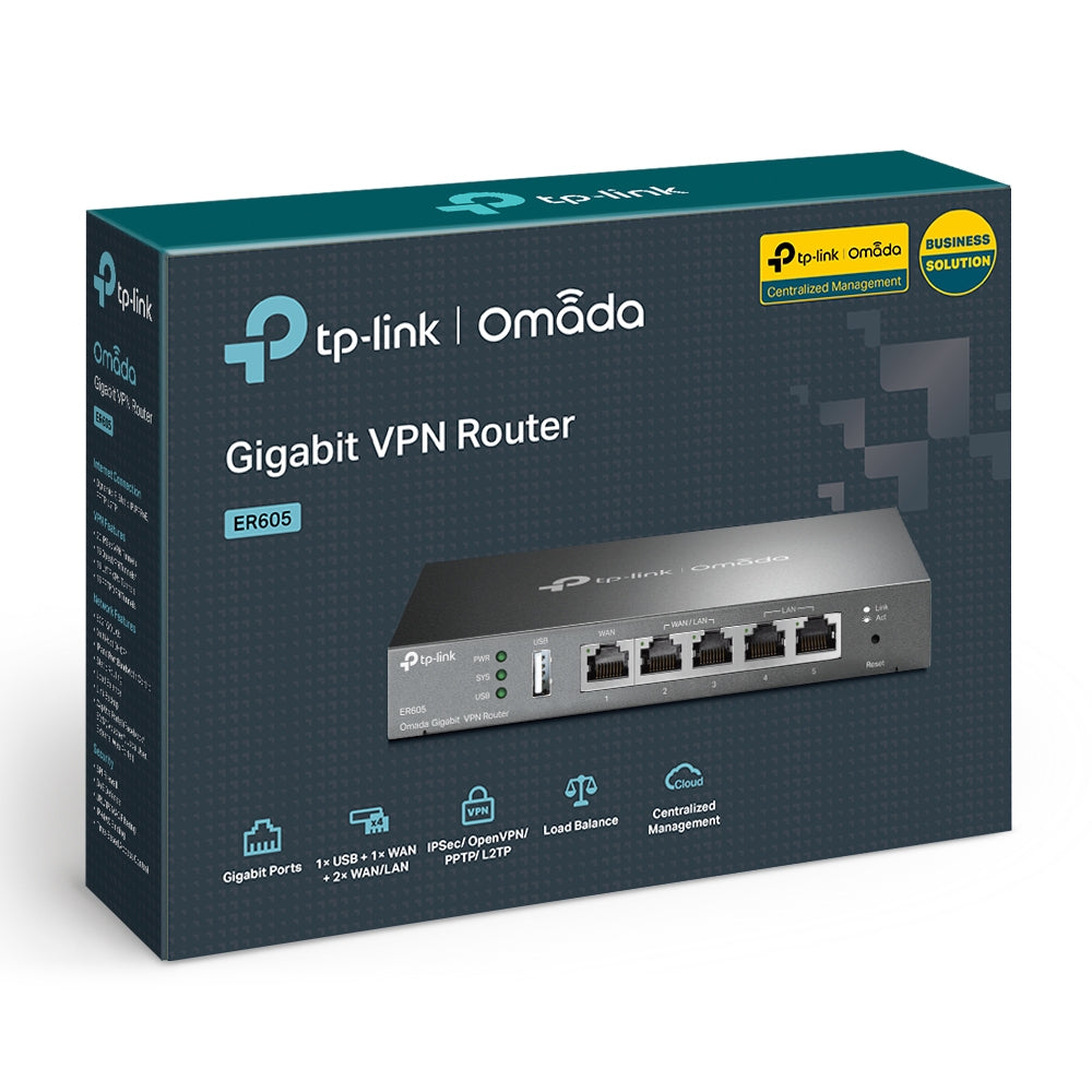TP-Link Omada Gigabit – VPN-Router – 5×GbE, bis 4×WAN, 20×IPsec, 1U