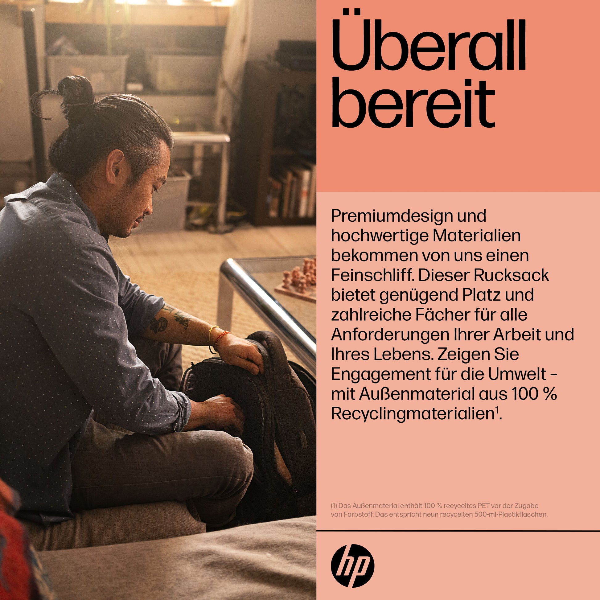 HP Renew Executive Notebook-Rucksack bis 16" – Schwarz