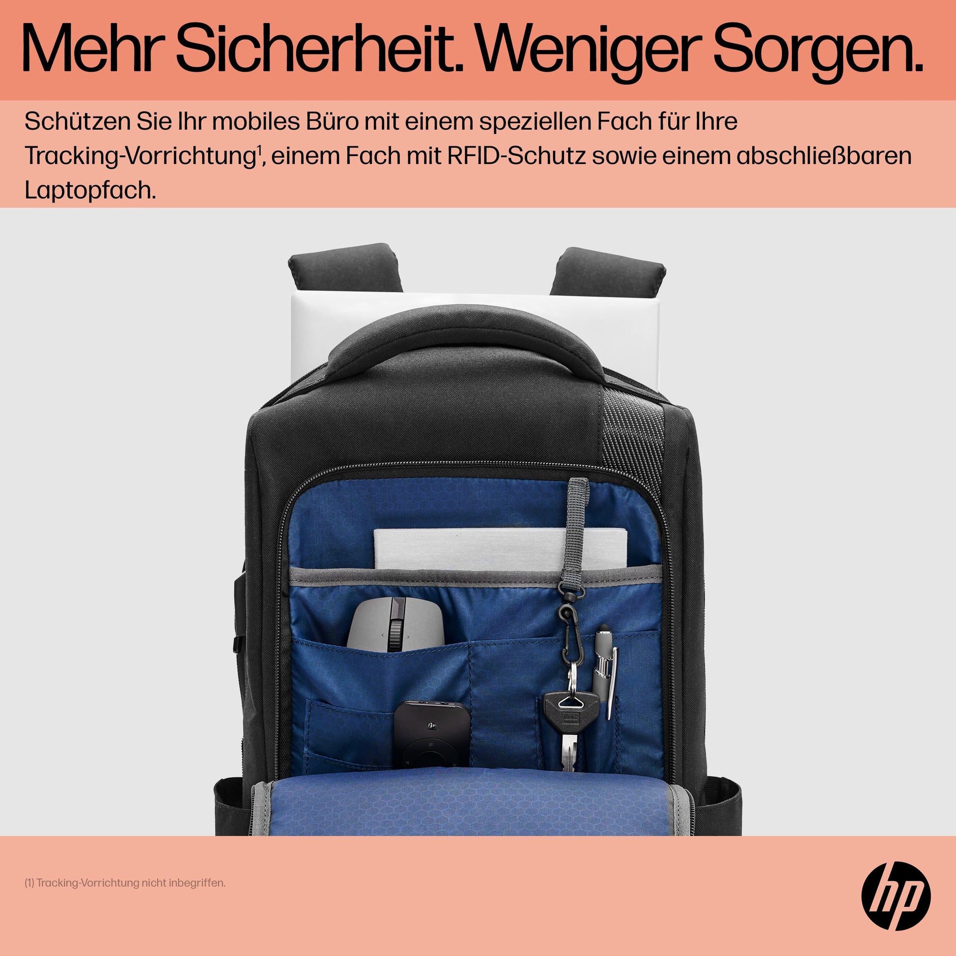 HP Renew Executive Notebook-Rucksack bis 16" – Schwarz