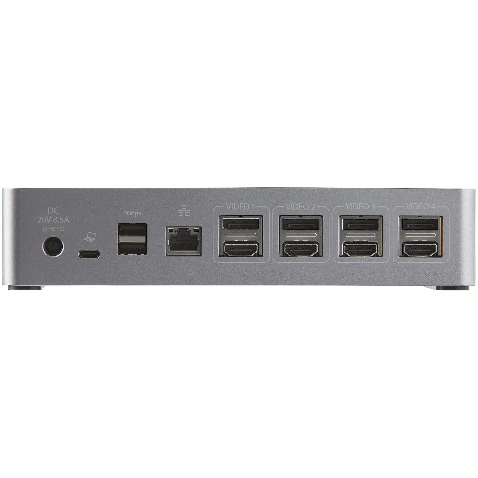 StarTech.com Dockingstation – USB-C, 4× DP, 4× HDMI, 3× USB-A, 100 W PD, GbE, 3,5 mm Audio, für Windows/Mac