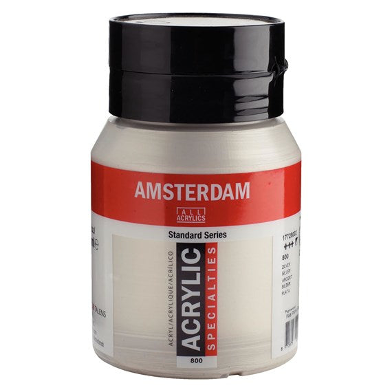 Royal Talens Amsterdam – Acrylic Standard – Acrylfarbe – Silber, 500 ml