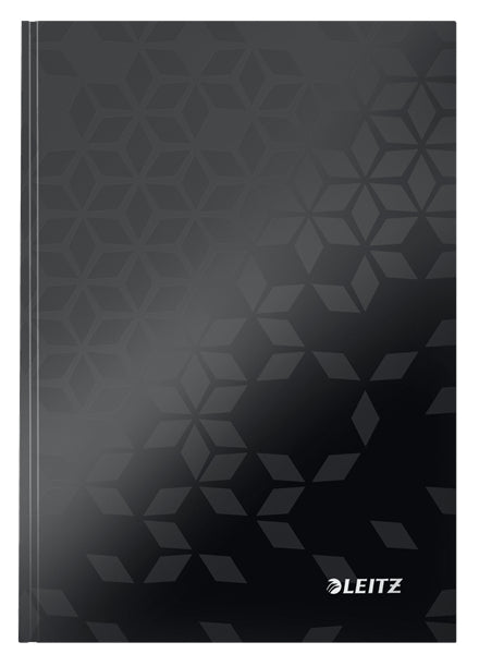 Leitz Notizbuch A5, liniert, Fadenheftung, Karton, 160 Seiten, 90 g/m² – schwarz