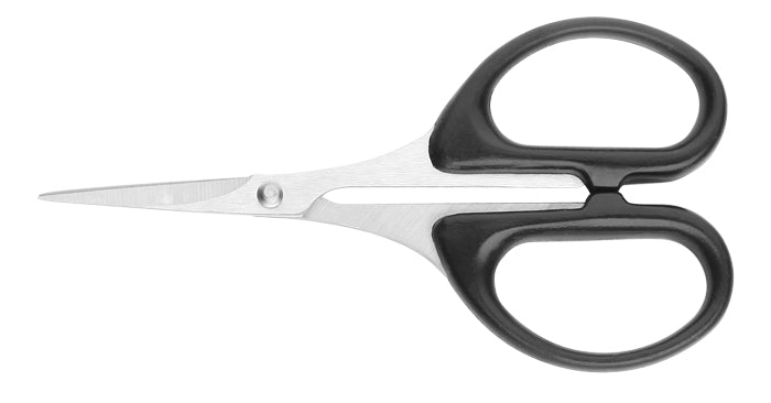 Lerche Kinderschere – 11 cm, Edelstahl, für Rechts- und Linkshänder, spitz, Kunststoff, Silber