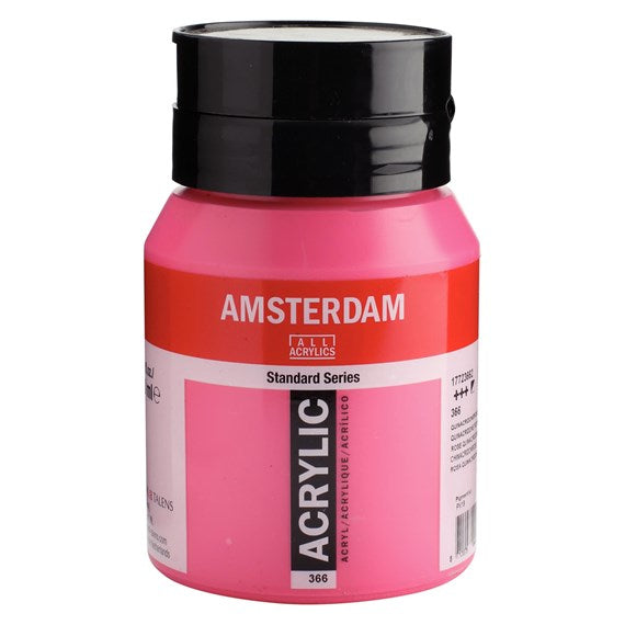 Royal Talens AMSTERDAM Acrylfarbe – Rose Chinacridonrosa – 500 ml – für Leinwand, Papier, Holz