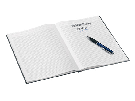 Leitz Notizbuch A4, kariert, Fadenheftung, 160 Seiten, 90 g/m² – schwarz
