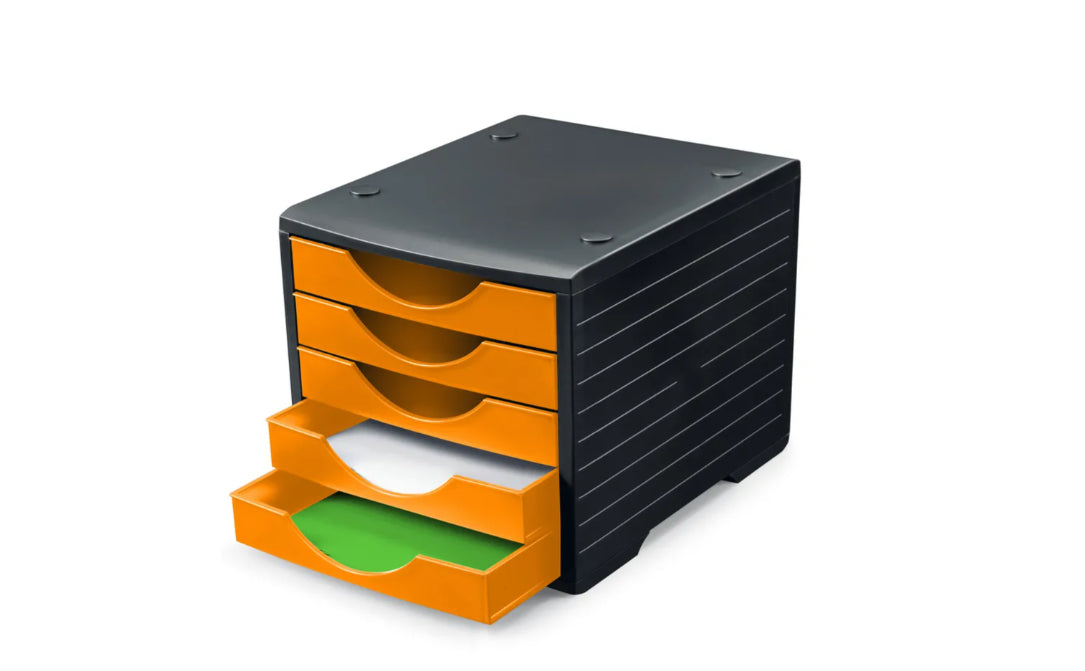 Styro Schubladenbox Styrogreenbox – Schwarz, Orange, C4