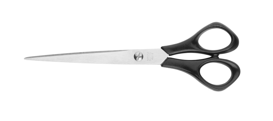 Lerche Universalschere – 18,0 cm, Edelstahl, für Rechtshänder, spitz, Kunststoff, schwarz