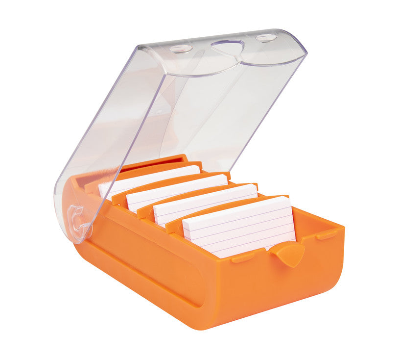 Biella Karteikasten Bunny – für A8 quer – mit Deckel, orange
