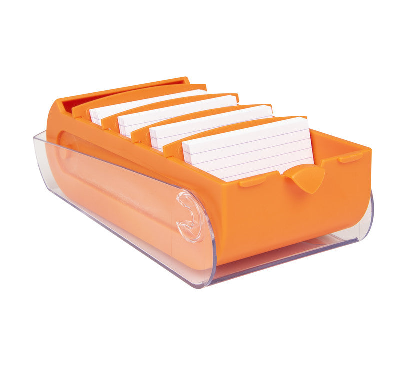 Biella Karteikasten Bunny – für A8 quer – mit Deckel, orange