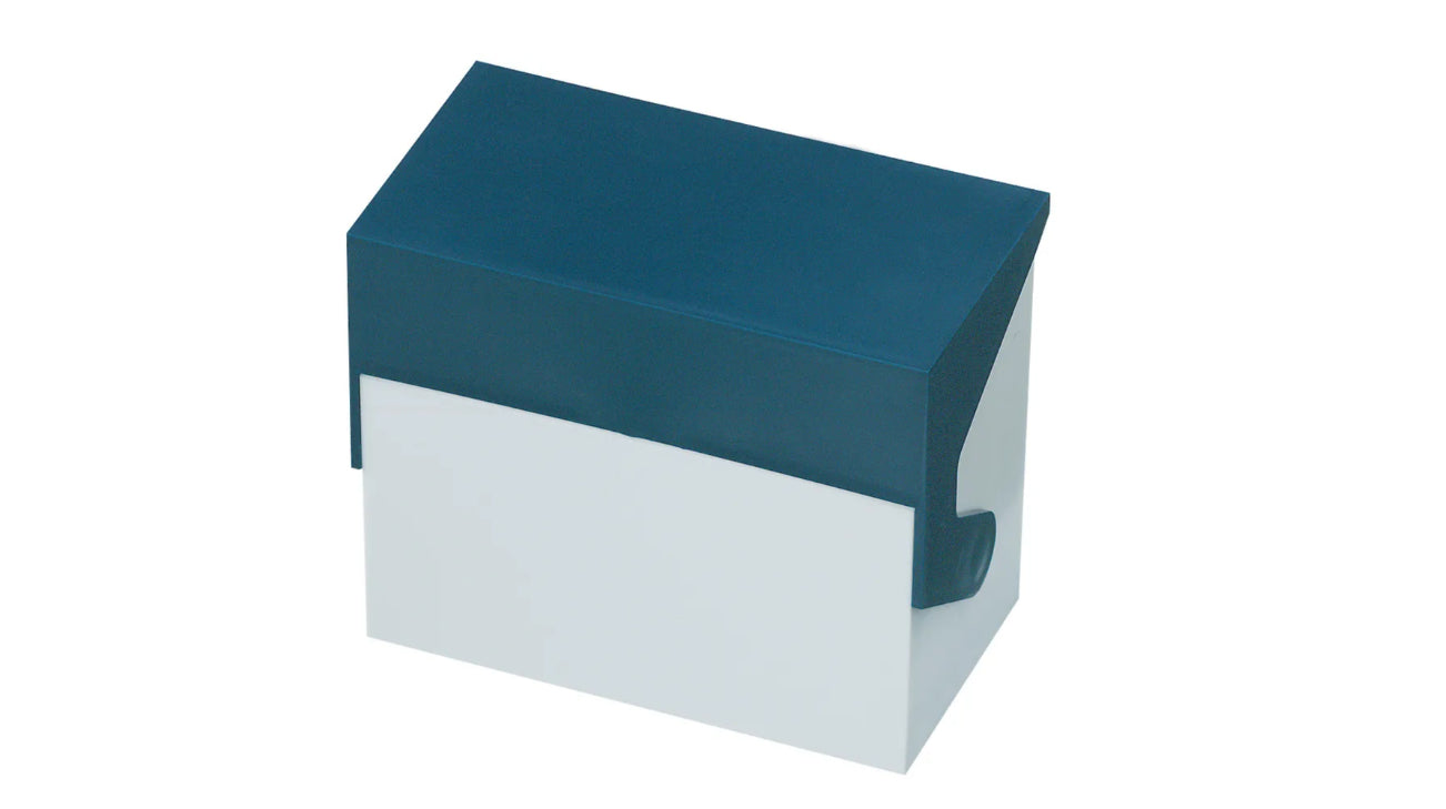 Styro Karteikasten A6 quer, Weiss/Blau, Kunststoff – für A6-Karteikarten
