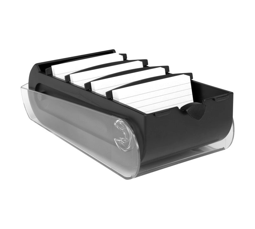 Biella Karteikasten Bunny – für A7 quer – mit Deckel, inkl. 100 Karten, Polypropylen (PP), schwarz