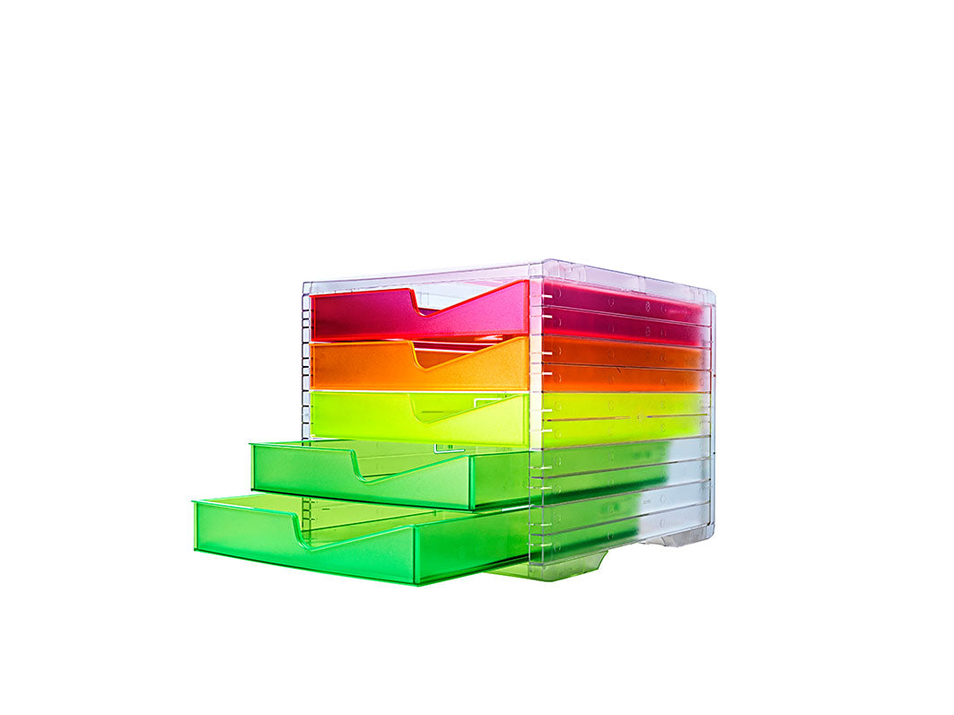 Styro Schubladenbox – Swingbox NEONline, 5 Schubladen, neonfarben
