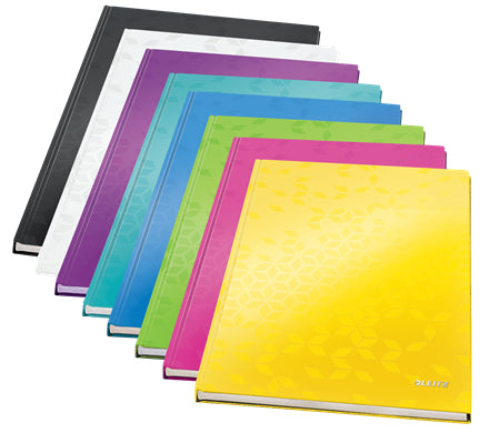 Leitz Notizbuch, A4, liniert, Fadenheftung, Karton, 160 Seiten, 90 g/m² – schwarz