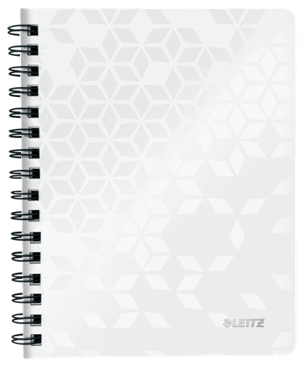 Leitz Collegeblock – A5 – 4-fach gelocht, mikroperforiert, Einstecktasche, Stiftschlaufe, weiss, FSC