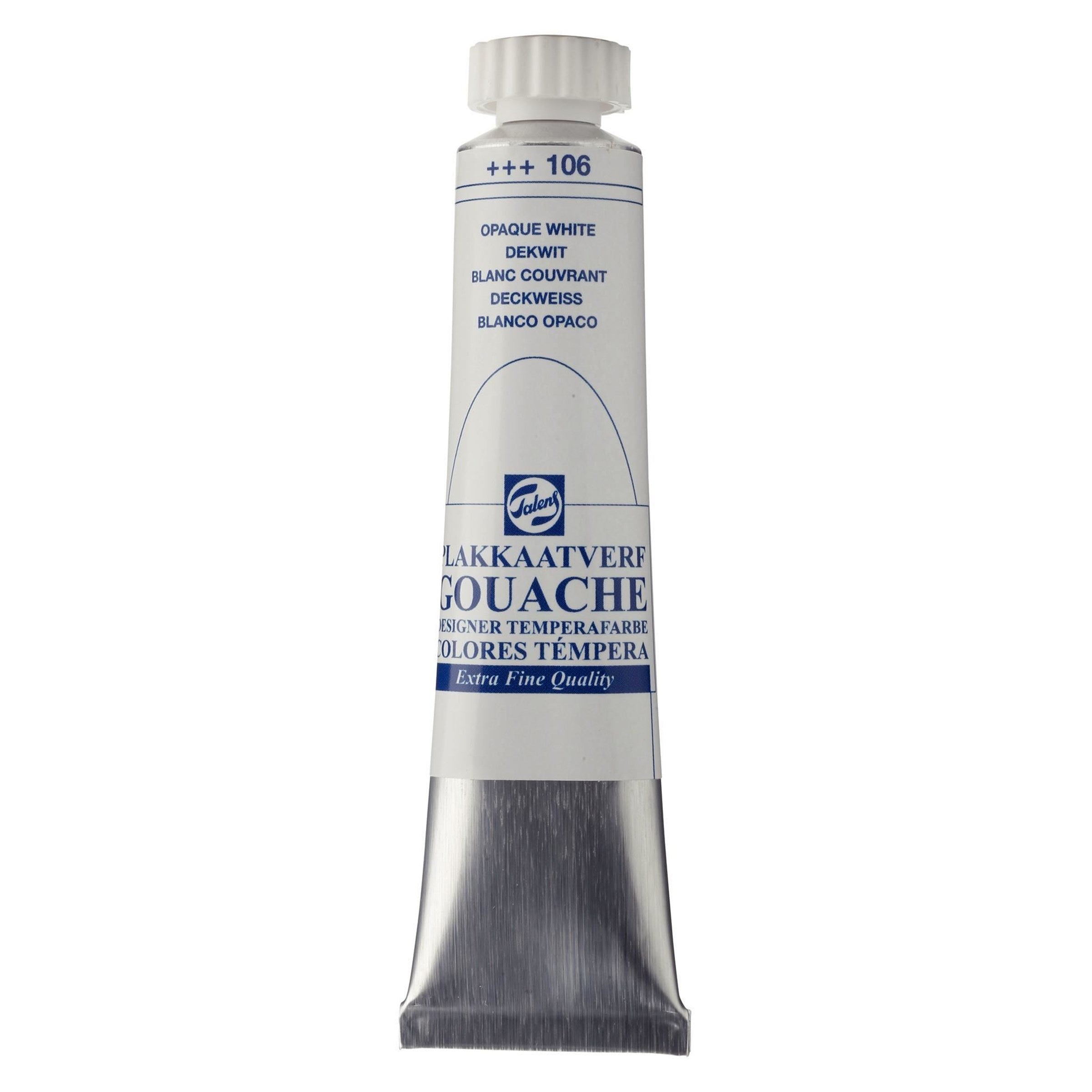 Talens Gouache, Plakatfarbe – Weiss 106, matt, deckend – 20 ml