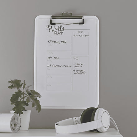 Leitz WOW Klemmbrett A4 – Kunststoff, weiss