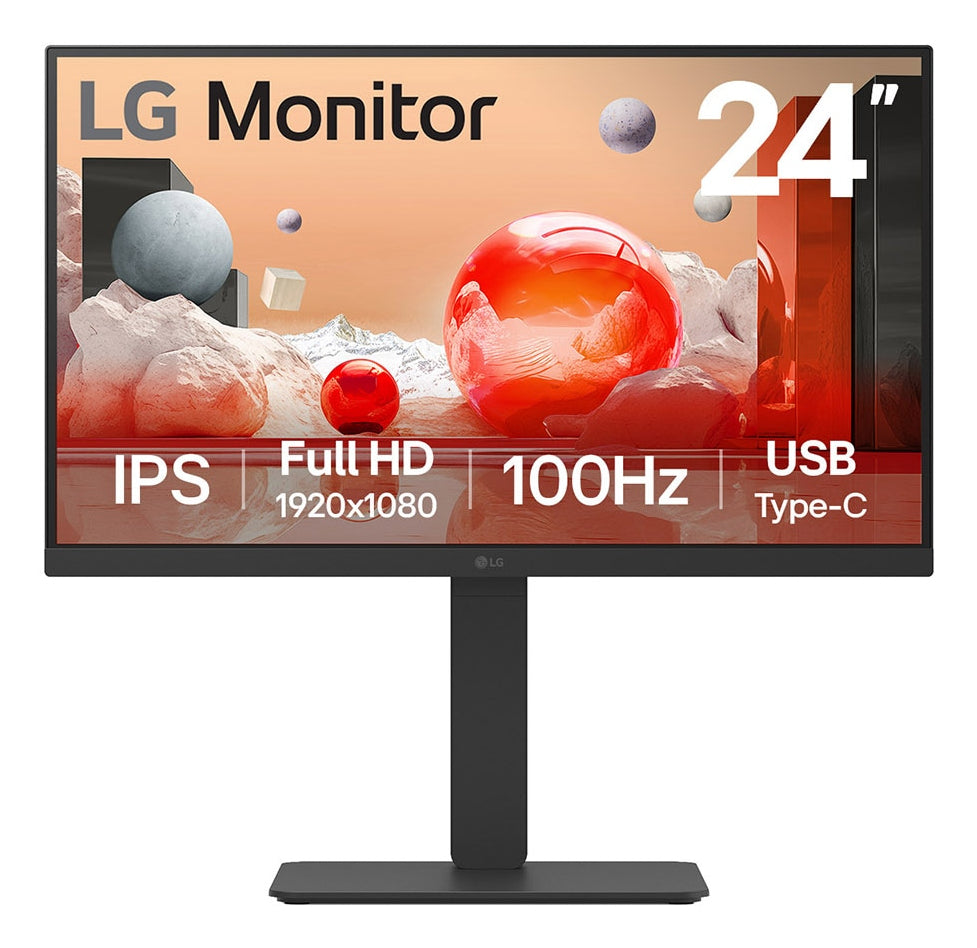 LG 24BA650-B – Monitor, 23,8" Full HD (1920 × 1080), IPS, 100 Hz, 250 cd/m², KVM, VESA 100 × 100, Schwarz
