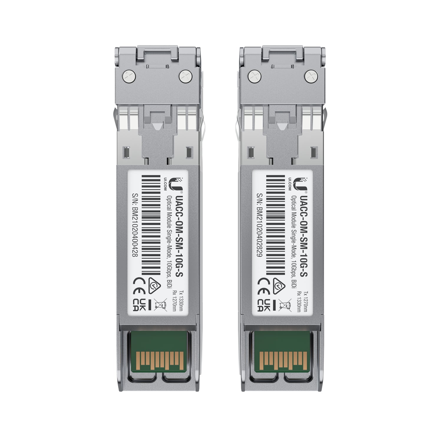 Ubiquiti UACC-OM-SM-10G-S-2 – SFP Transceiver – 10 Gbit/s, Single-Mode, LC, 10000 m, 1270–1330 nm, 2er-Pack