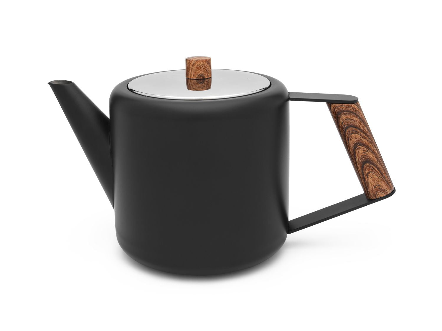 Bredemeijer Teekanne Duet Design Boston – 1,1 l, 26,5 × 13,5 × 15,0 cm, Edelstahl, Schwarz, abnehmbarer Deckel