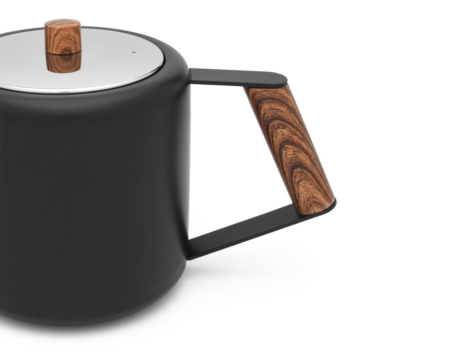 Bredemeijer Teekanne Duet Design Boston – 1,1 l, 26,5 × 13,5 × 15,0 cm, Edelstahl, Schwarz, abnehmbarer Deckel