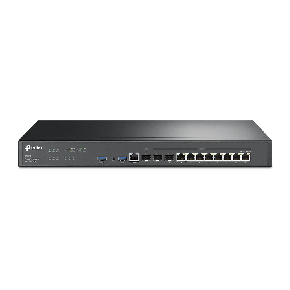 TP-Link ER8411 – VPN-Router – 8×GbE, 2×10G SFP+, 1×GbE SFP, bis 10×WAN, SSL/IPsec/OpenVPN, 1U
