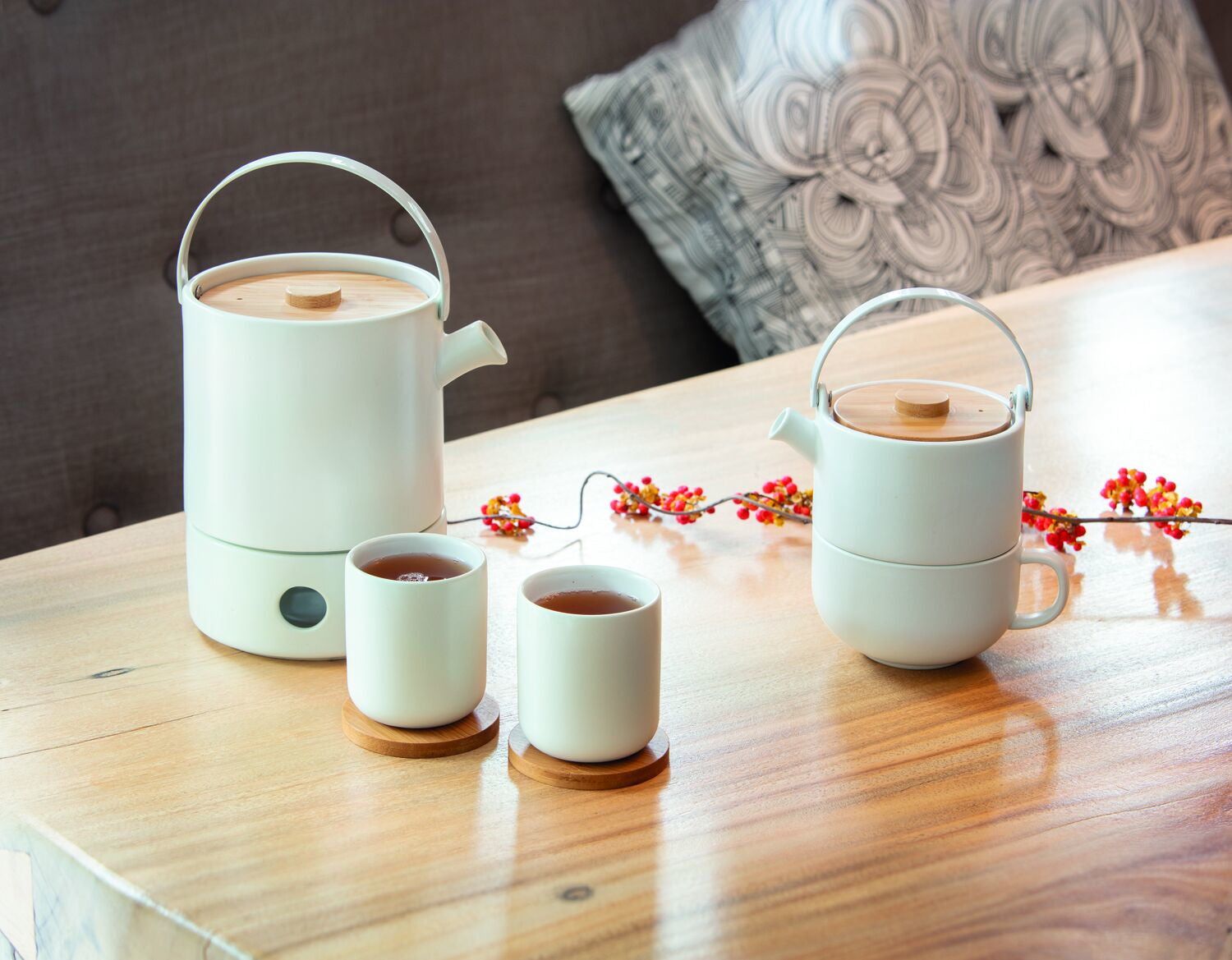 Bredemeijer Teekannenset Umea – 2-teiliges Set, 1,2 l, Keramik, mit Edelstahlfilter