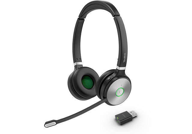 Yealink WH62 Dual Office-Headset – On-Ear, Stereo, Kabellos (DECT), UC-optimiert, Schwarz/Grau