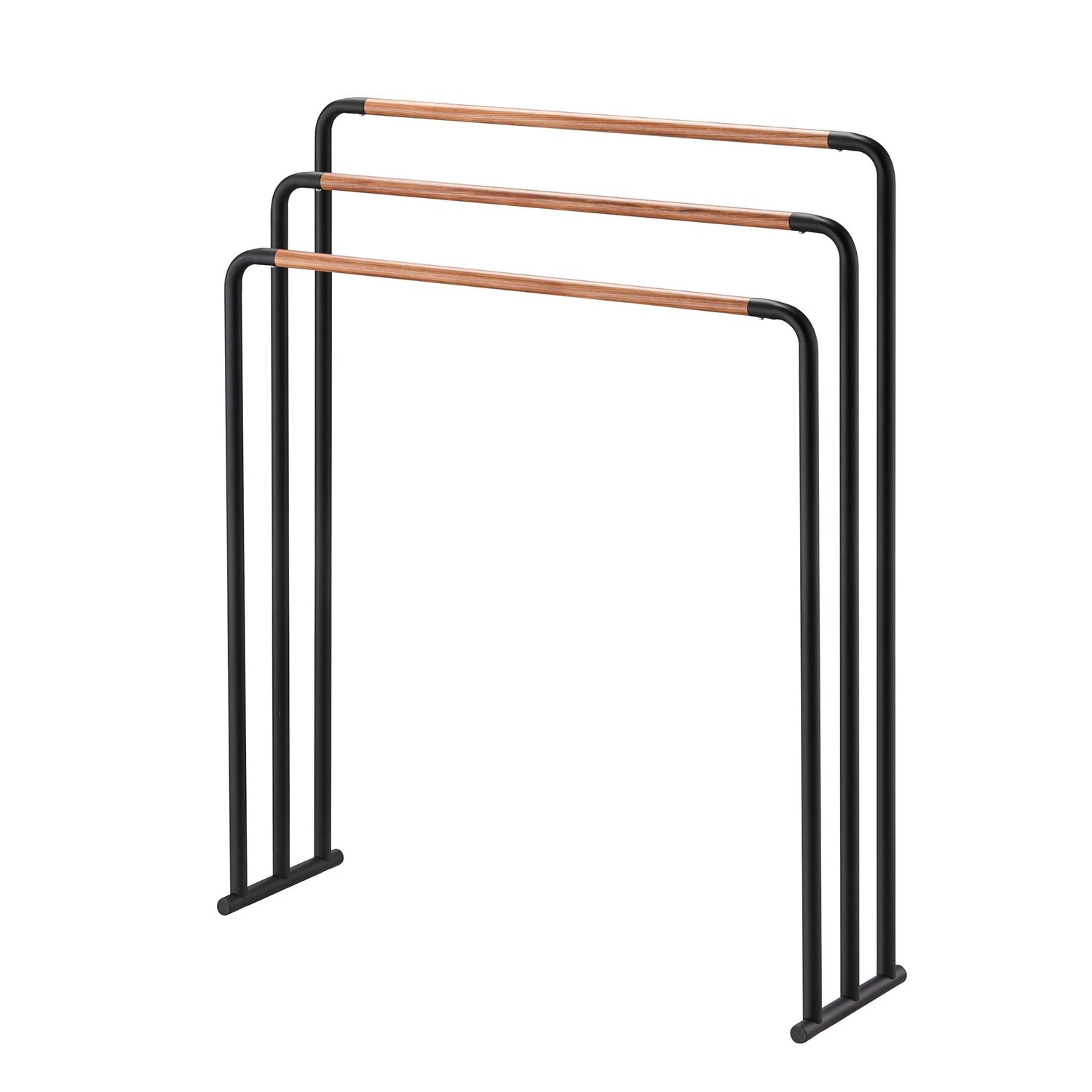 Yamazaki Handtuchständer – 70×19×83 cm, Stahl/MDF, Schwarz