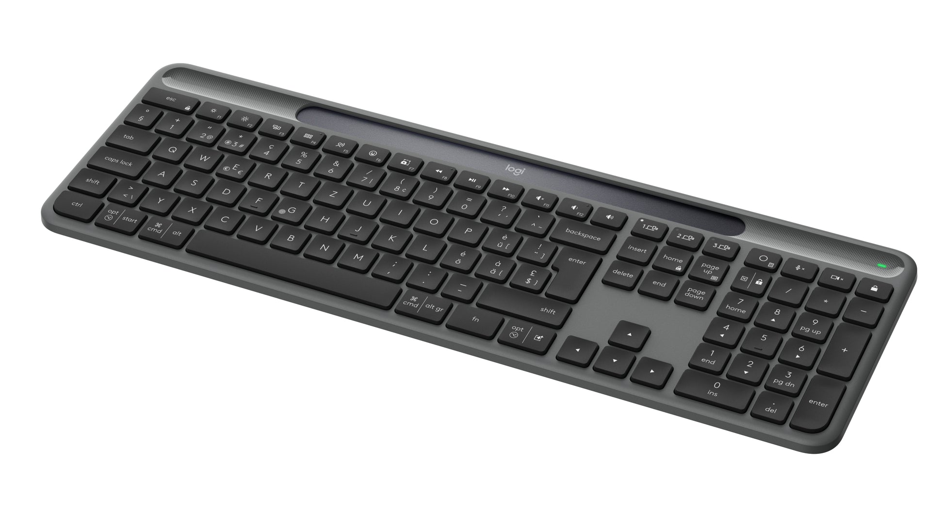 Logitech Signature Slim Solar+ K980 – Tastatur – Bluetooth & 2,4 GHz – QWERTZ (CH) – Graphit