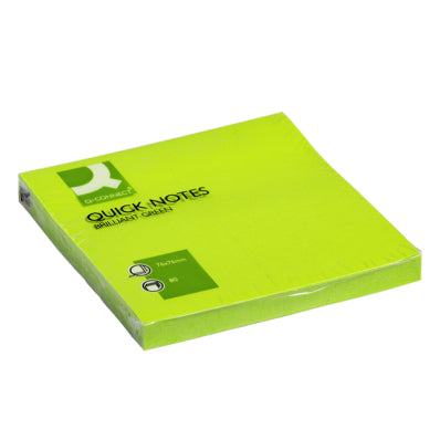 Q-Connect Haftnotizen Quick Notes – 76×76 mm – Neongrün, 6×80 Blatt