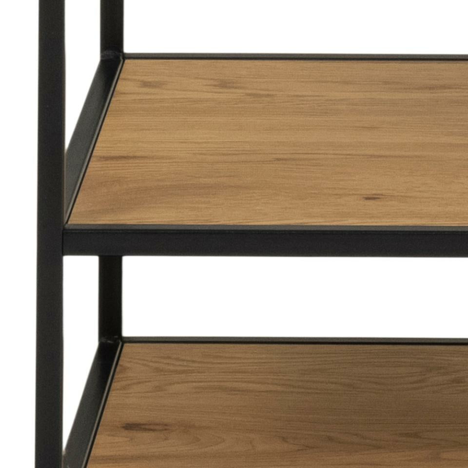 Actona Garderobe mit Schuhregal – MDF/Holz, Schwarz/Eiche, 5 Regale, 77 × 45 × 165 cm