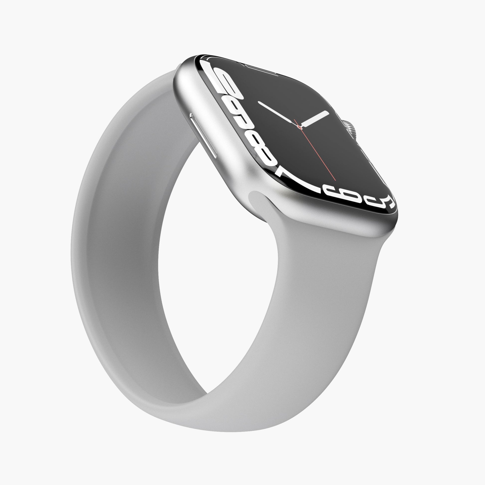 Vonmählen Solo Loop 1 – Armband – für Apple Watch 38 mm / 40 mm / 41 mm, Hellgrau, Grösse S, Silikon