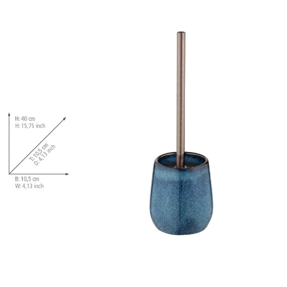 WENKO WC-Bürstenset – Keramik, Blau, H 40 cm, Ø 7,5 cm