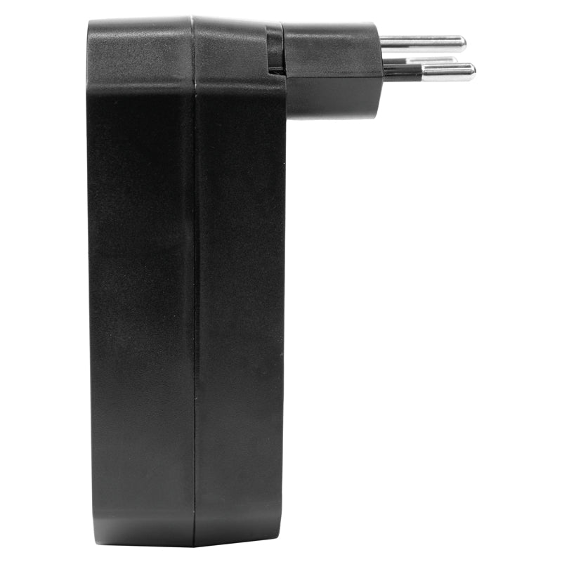 Steffen Steckdosenleiste, 4×T13, 1×USB-C, ohne Schalter, abgewinkelter T12-Stecker, 42×75×110 mm – schwarz
