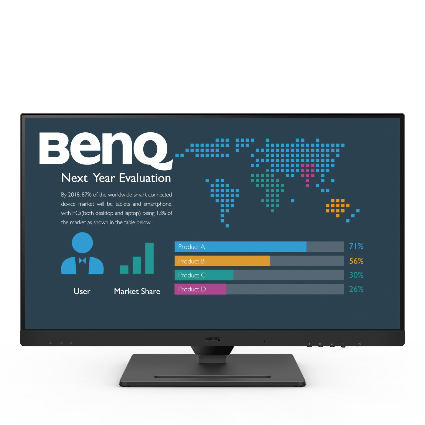 BenQ BL2790QT – Monitor, 27", 2560 × 1440 (WQHD), IPS, 350 cd/m², 5 ms Reaktionszeit, 2× DisplayPort