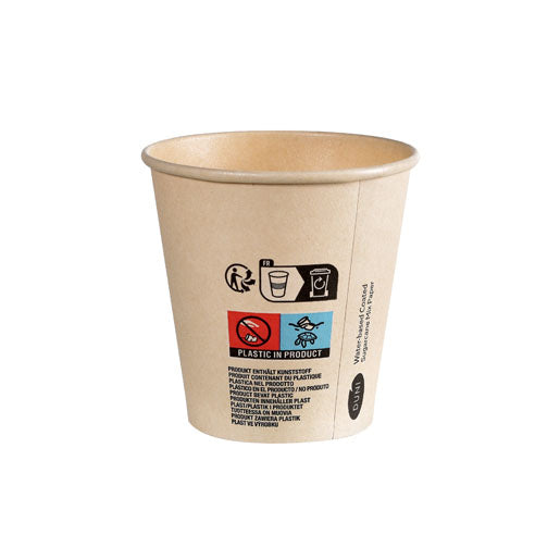 Duni Trinkbecher Bagasse (PLA-beschichtet) – 1,8 dl, beige, 50 Stück