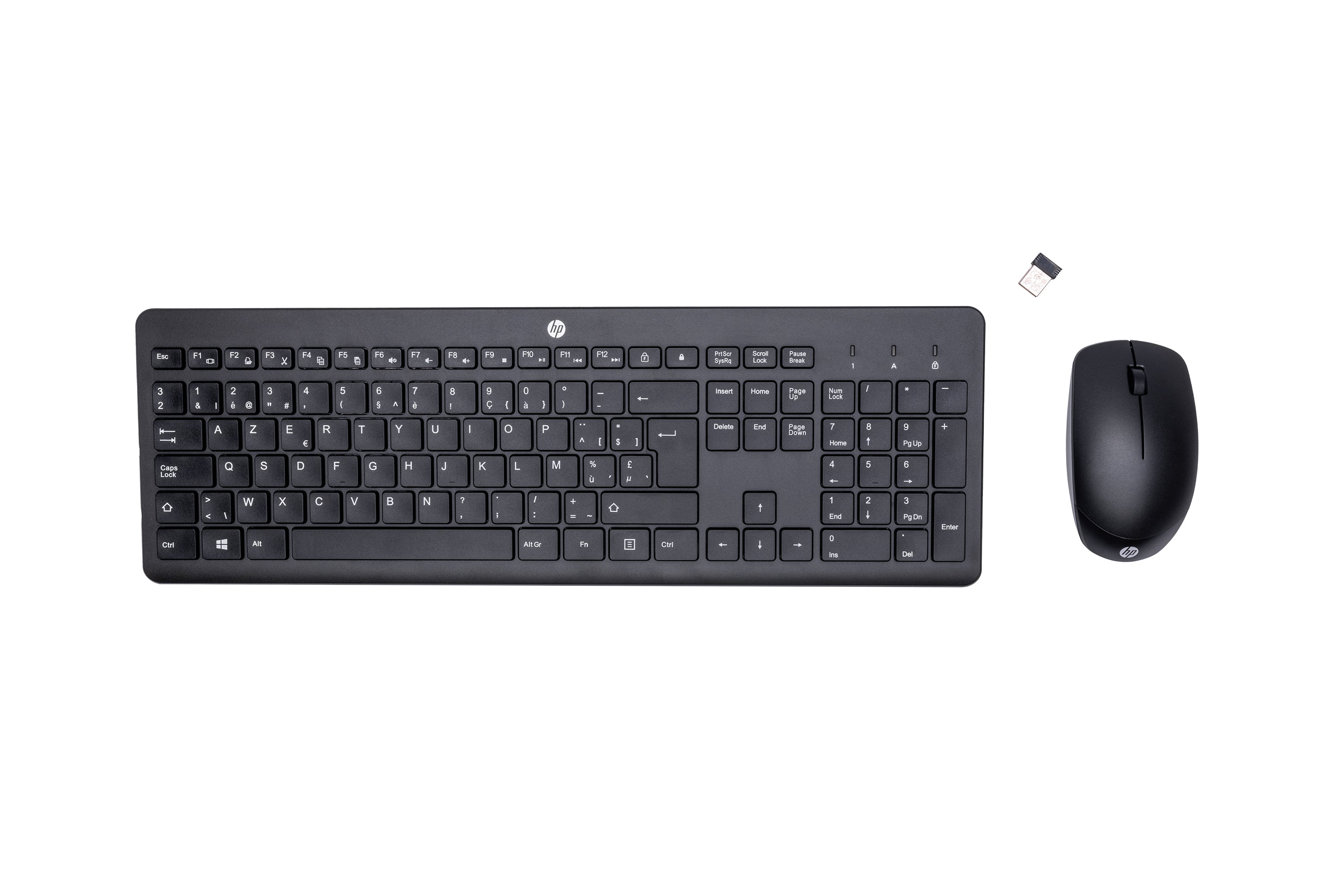 HP Tastatur-Maus-Set – Membran – 2,4 GHz – AZERTY (BE) – Schwarz