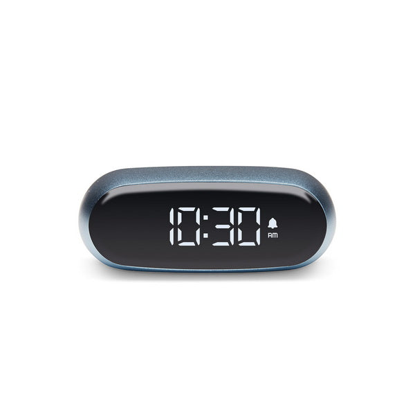 LEXON Minut Digitalwecker – Schlummerfunktion, USB, 6,5 × 4,5 × 2,5 cm, Hellblau, Aluminium