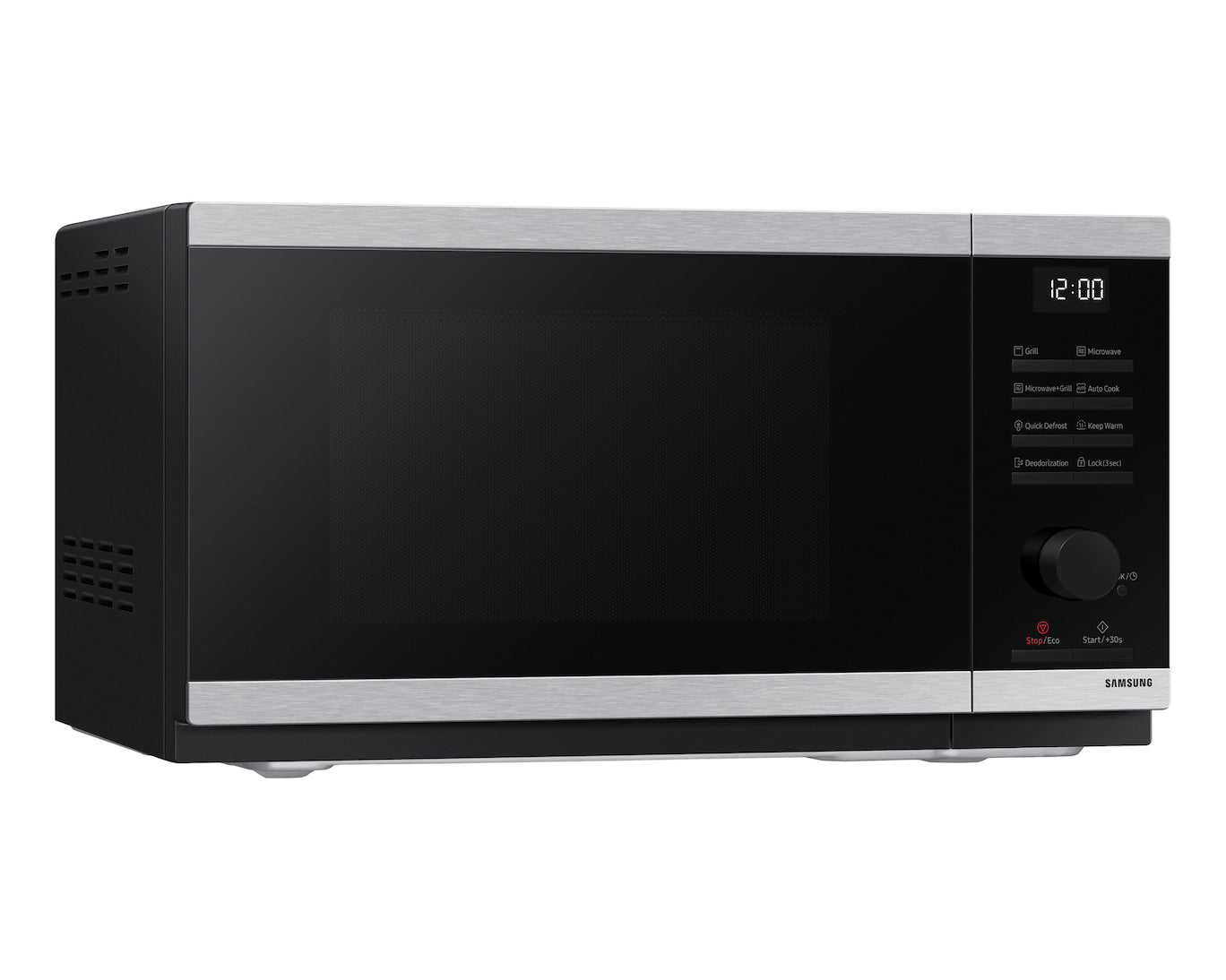 Samsung Grill-Mikrowelle MW4000D – 23 l, Keramikboden, 800 W – Schwarz/Edelstahl