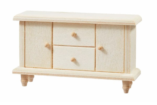 HobbyFun Holzrohling Kommode, 1 Stk, 10,2 × 3 × 6 cm