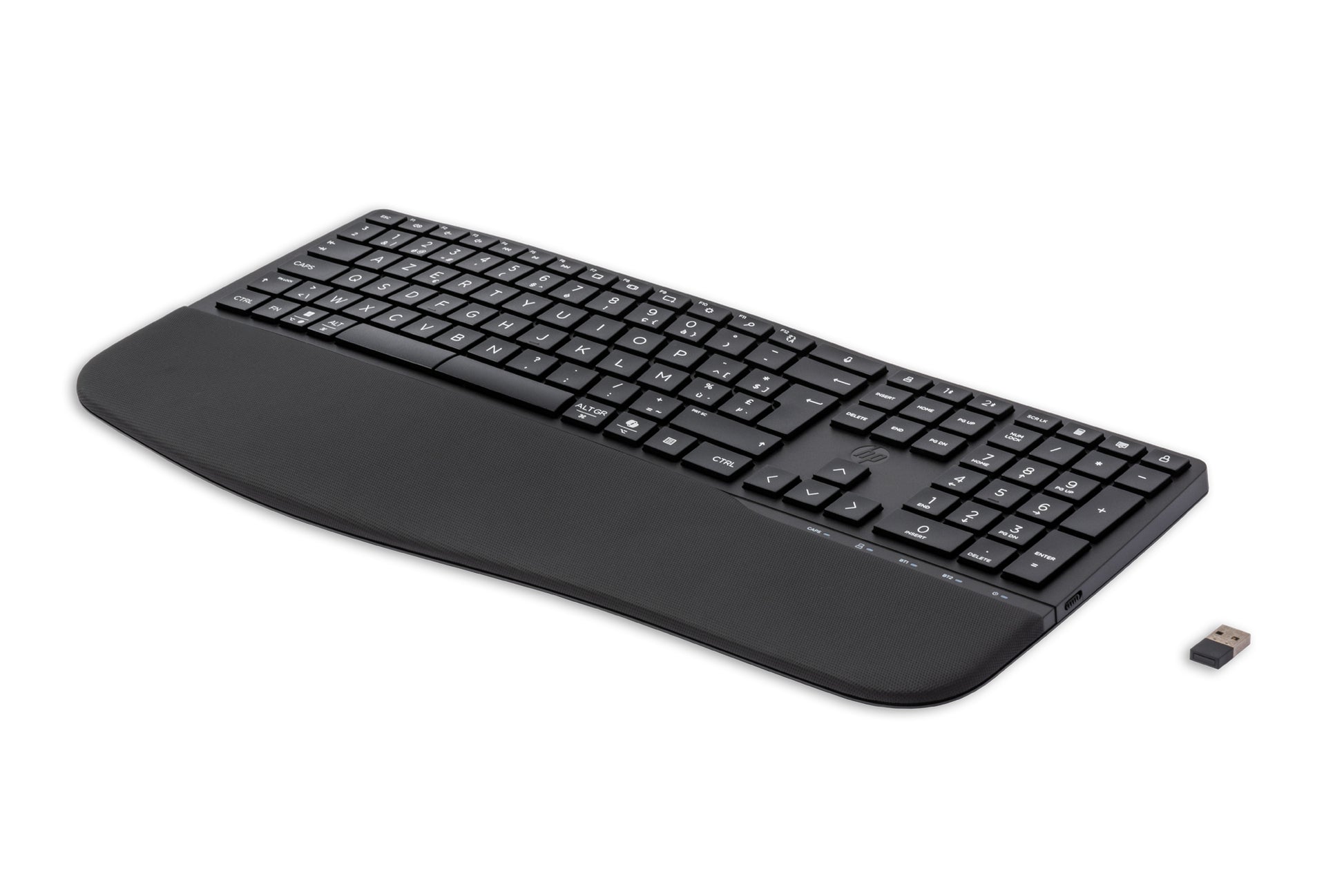 HP 680 CFT Dual-Mode KBD BEL – Ergonomische Tastatur, AZERTY (BE), 2,4 GHz + Bluetooth, Schwarz