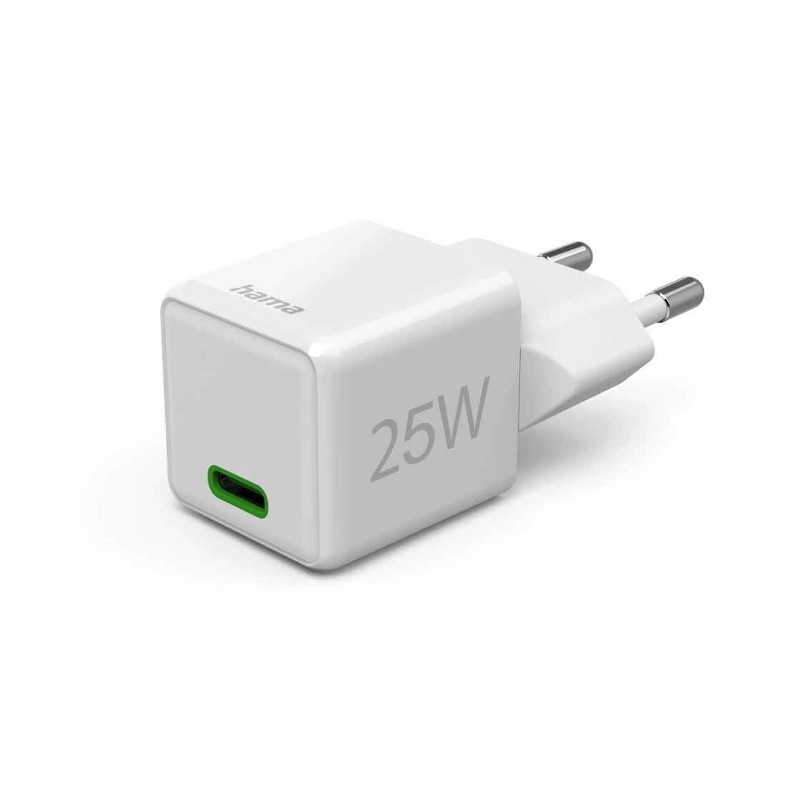Hama 00201981 USB-Ladegerät 25 W – USB-C×1 – PD 3.0, QC 3.0, EU-Stecker (Typ C) – Weiss