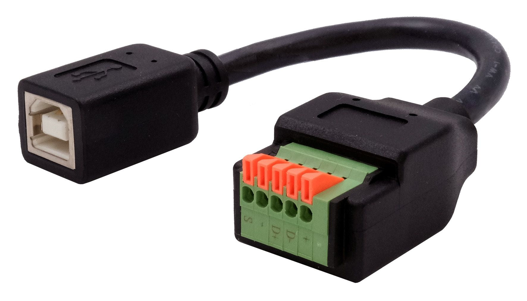 EXSYS EX-49130 Adapter USB-B zu 5-poligem Terminalblock – USB 2.0, 0,48 Gbit/s, 0,15 m, Schwarz