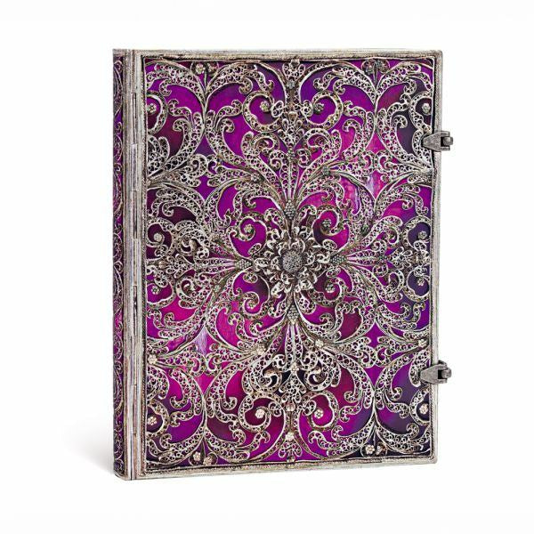 Paperblanks Notizbuch – 180 × 230 mm – 120 g/m² – Hardcover, Einstecktasche, Lesezeichen – Violett – FSC
