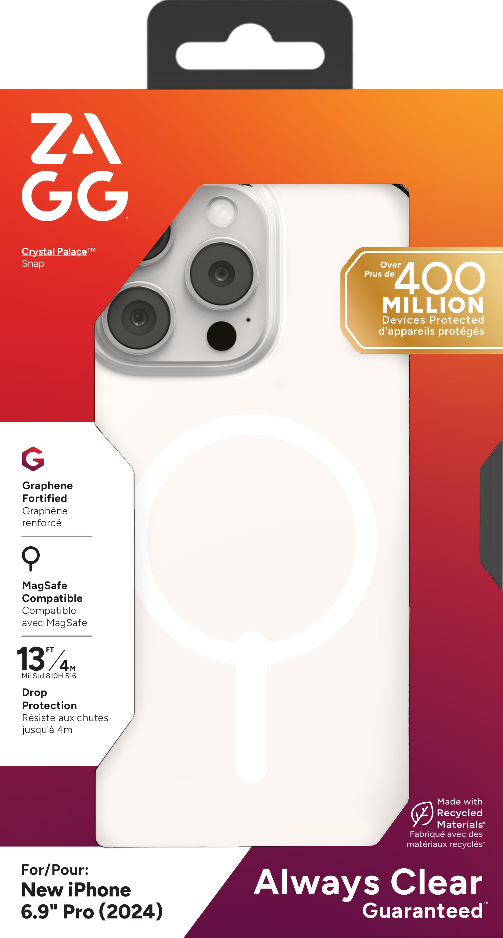 ZAGG Backcover Crystal Palace – für Apple iPhone 16 Pro Max – transparent