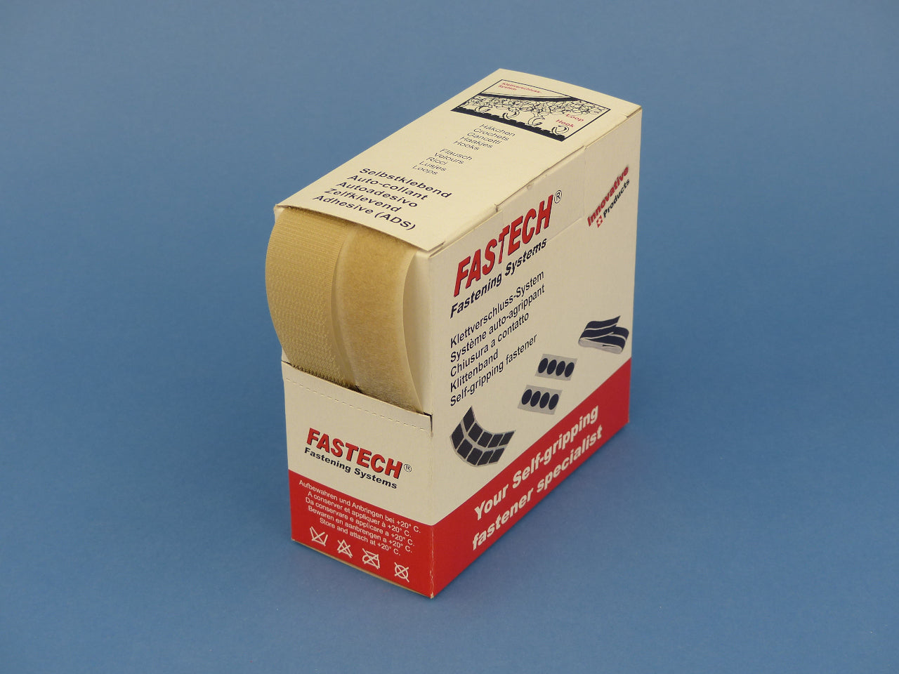 FASTECH Klettband 25 mm × 5 m – annähbar, hautfarbe