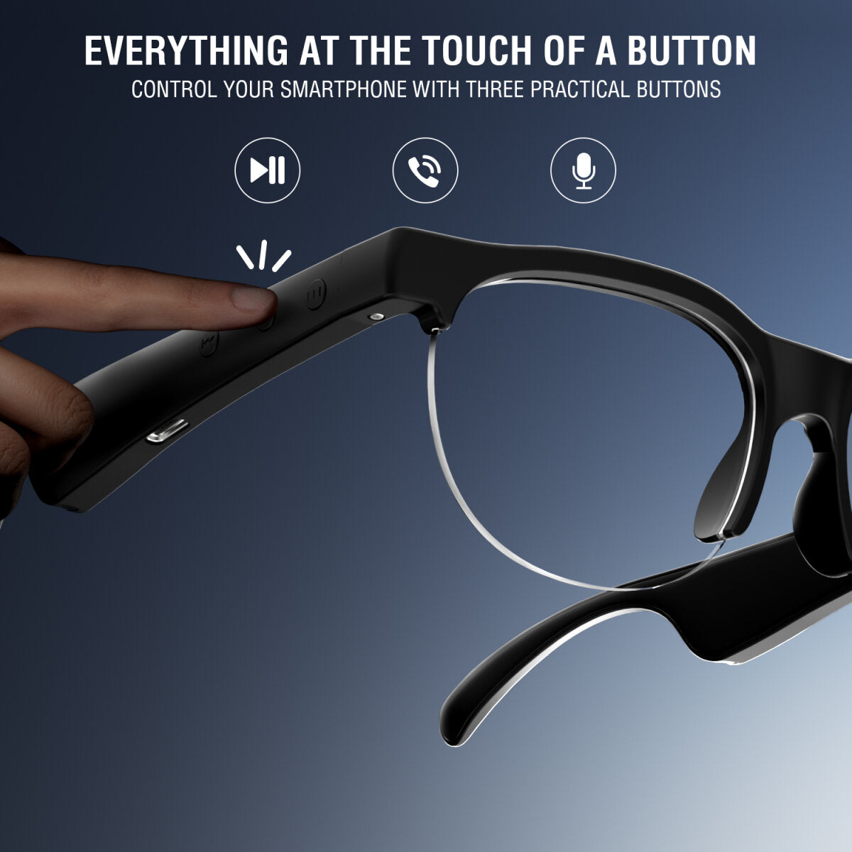 4smarts Soundglass Sport 2 Over-Ear Kopfhörer – Ohrbügel, Stereo, BT 5.3, Schwarz