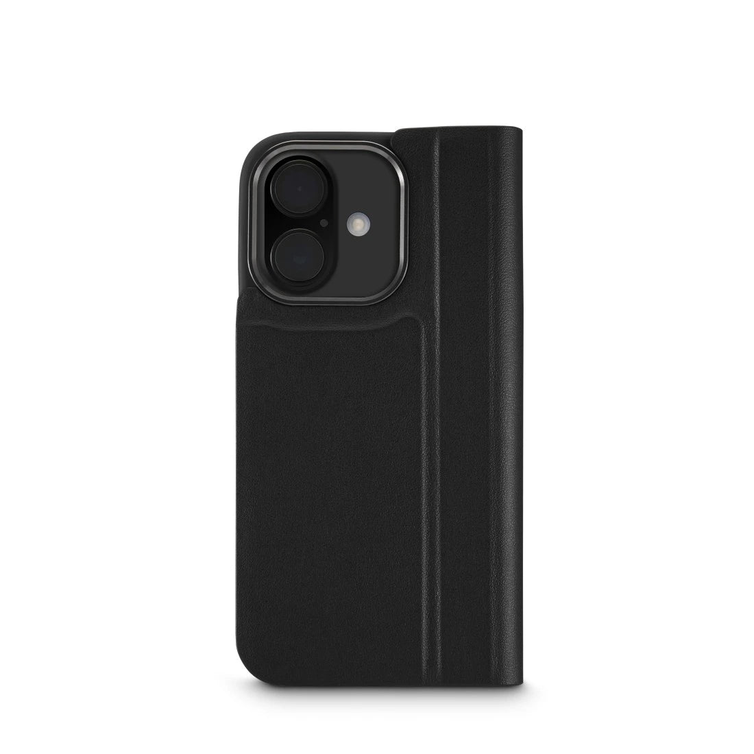 Hama Booklet-Hülle Eco Premium – für Apple iPhone 16 – schwarz – Kunstleder, mit Kartenfach
