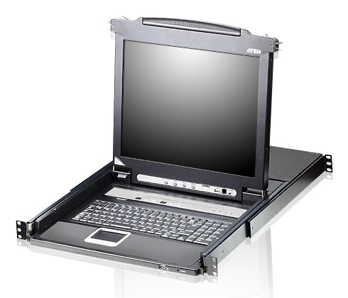 ATEN KVM-Switch, 8 Port, 17" LCD, Schweizer/DE-Tastatur