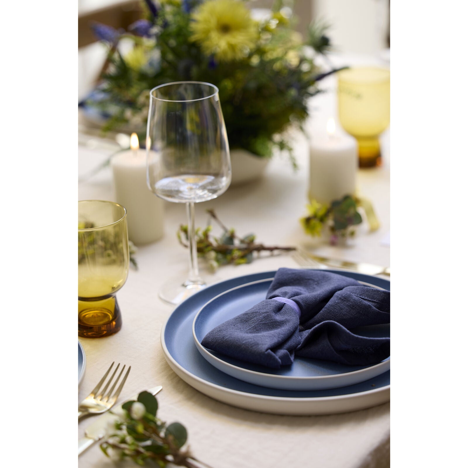 Studio Round Frühstücks- & Dessertteller – Ø 21 cm, Steinzeug, Blau, spülmaschinenfest, mikrowellengeeignet